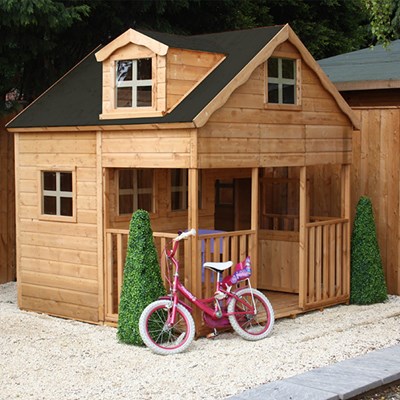 Mercia Kids Wooden Playhouse With Dorma Window - Kids Outdoor Play | C